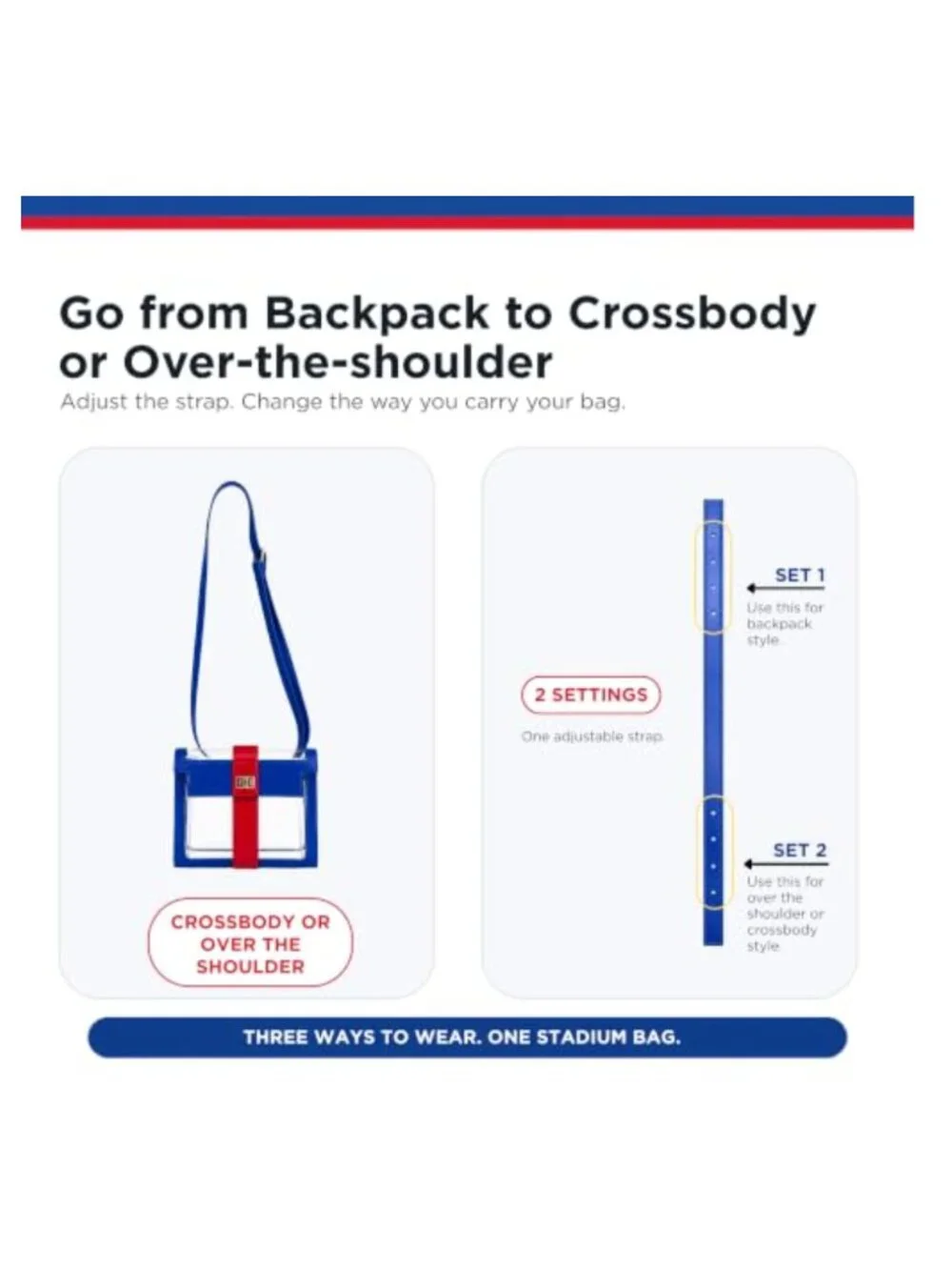 Clear Crossbody Bag for Women Stadium Approved Concert Festival PU Leather Trim